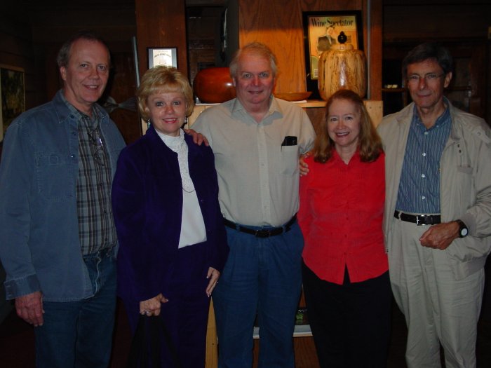 Tom Metz, Sandy (Rock) Townley, mois, my bride Linda, John Winfree